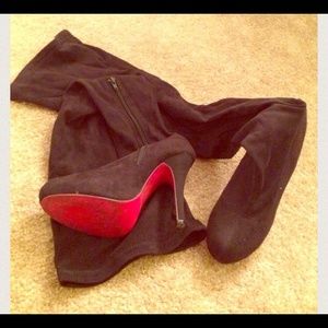 Black over knee boots